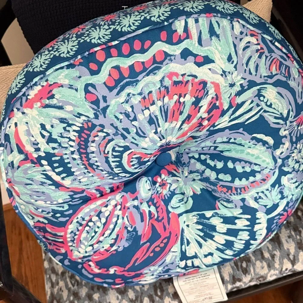 Lilly Pulitzer Blue and Pink Floral Pillow
18 inches in diameter - Picture 2 of 3